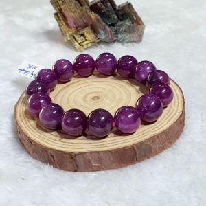 Vòng Tay Phong Thủy Đá Ruby Sao Corundum Thiên Nhiên 100% Bao Kiểm Đinh Size Hạt 13ly (VIP) - VTDRB239