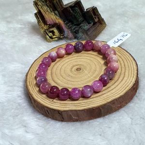 Vòng Tay Phong Thủy Đá Ruby Thiên Nhiên 100% Bao Kiểm Đinh Size Hạt 8,5ly - VTDRB1012