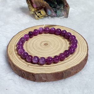 Vòng Tay Phong Thủy Đá Ruby Corundum Thiên Nhiên 100% Bao Kiểm Đinh Size Hạt 7,5ly - VTDRB1024